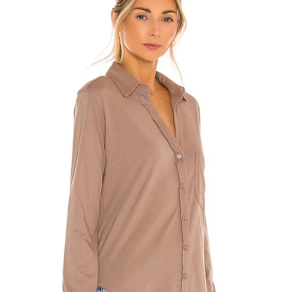 REVOLVE Light Weight Jersey Button Up In Java Bobi - Picture 2 of 5